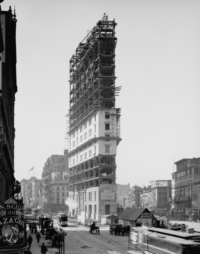 Detail of Times Building under construction, New York, N.Y., c.1903 by Detroit Publishing Co.