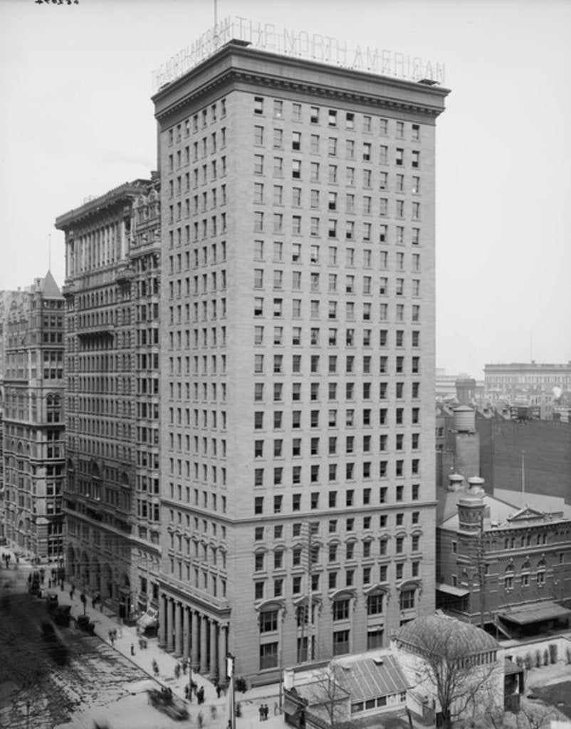 Detail of The North American and Real Estate Trust Buildings, Philadelphia, Pennsylvania, c.1897-1910 by Detroit Publishing Co.