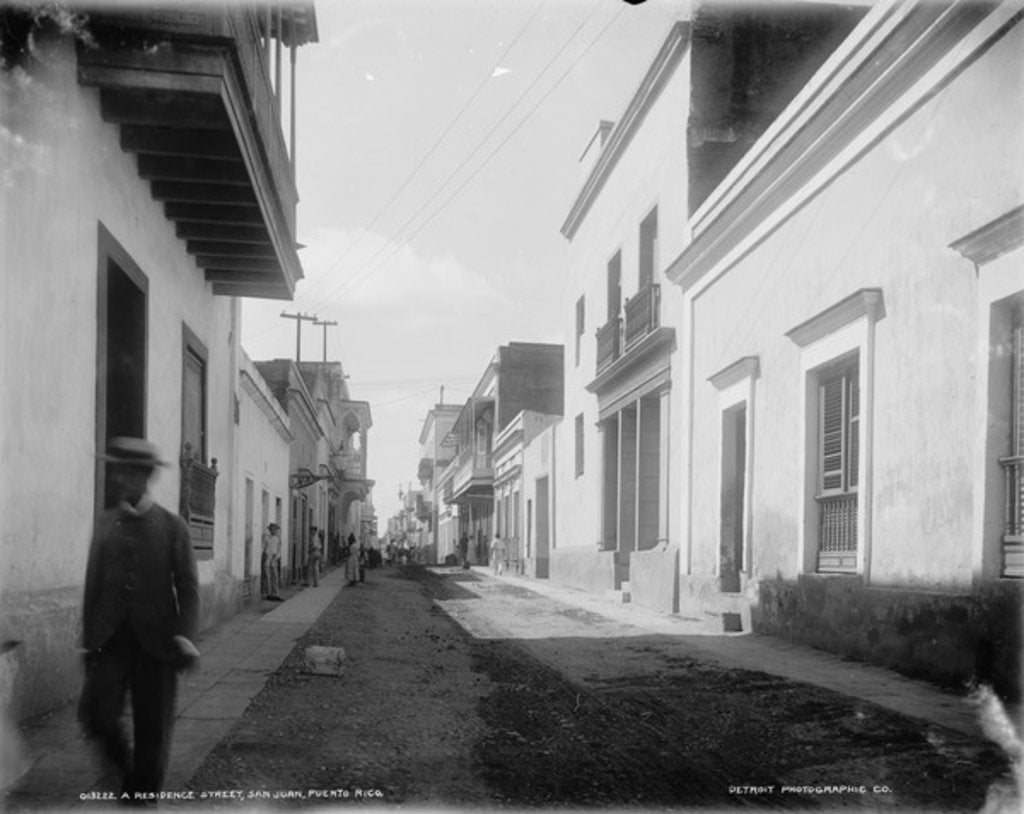 Detail of A Residence street, San Juan, Puerto Rico, c.1900 by Detroit Publishing Co.