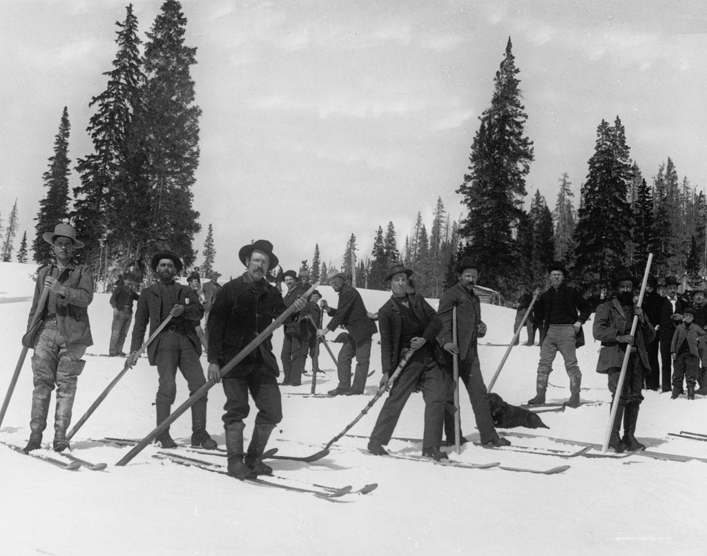 Detail of A Ski Brigade, c.1910-20 by Detroit Publishing Co.