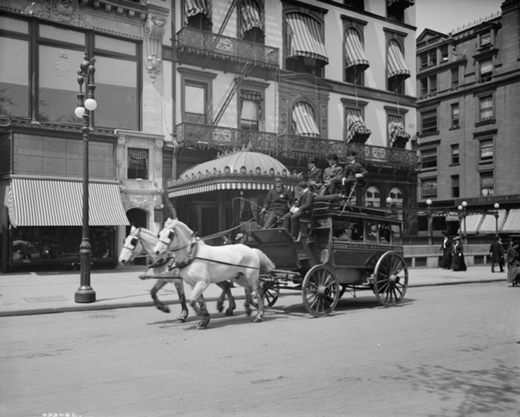 Detail of A 5th Ave stage, New York, N.Y., c.1900-10 by Detroit Publishing Co.