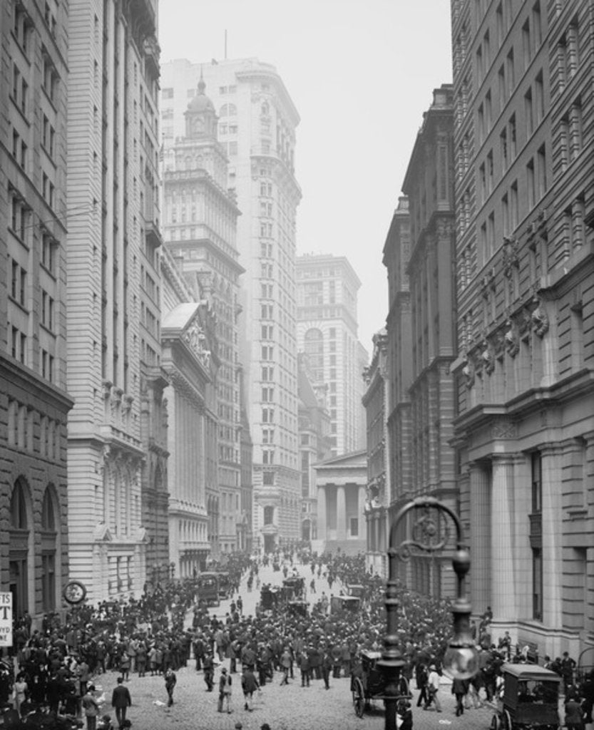 Detail of Broad Street, New York City, c.1905 by Detroit Publishing Co.