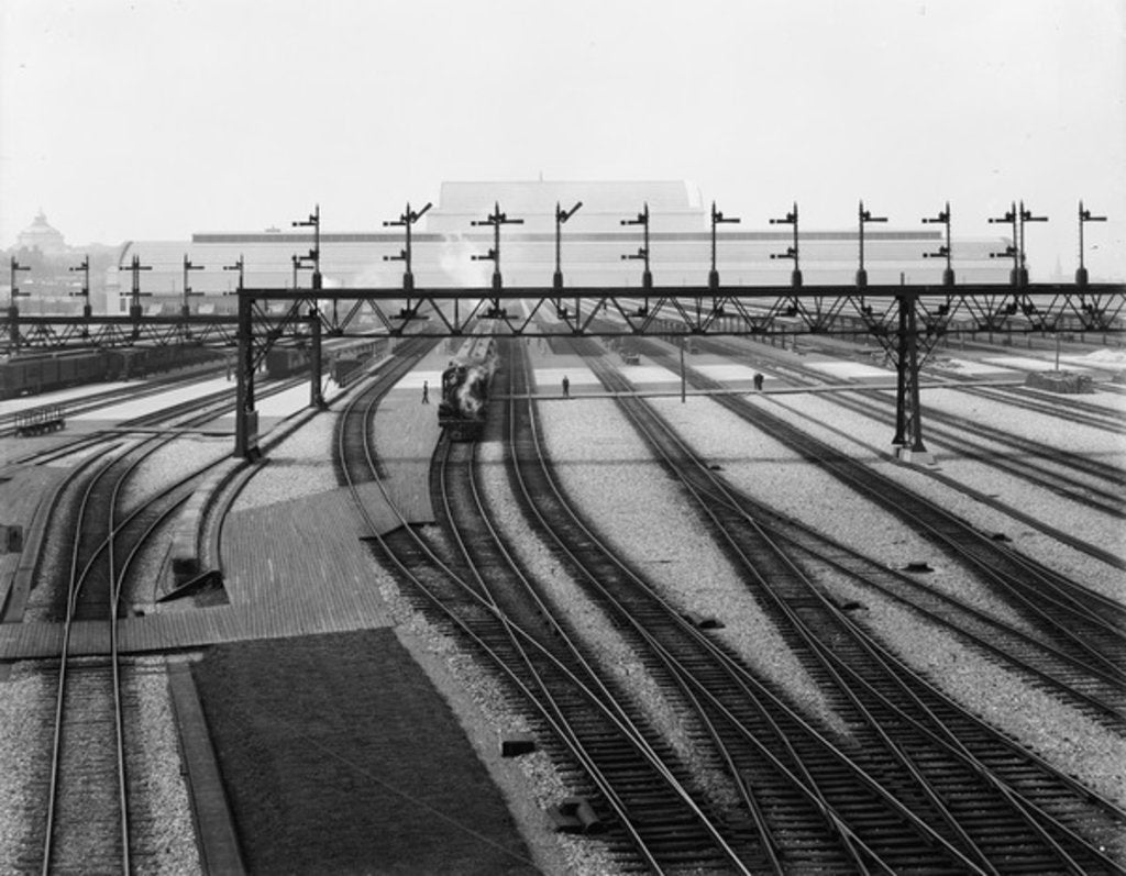 Detail of Switch yards, Union Station, Washington, D.C., c.1907-10 by Detroit Publishing Co.