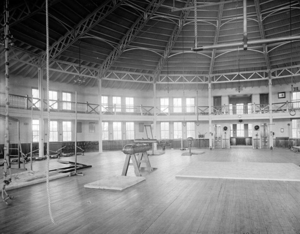 Detail of Gymnasium interior, U.S. Naval Academy, c.1890-1901 by Detroit Publishing Co.