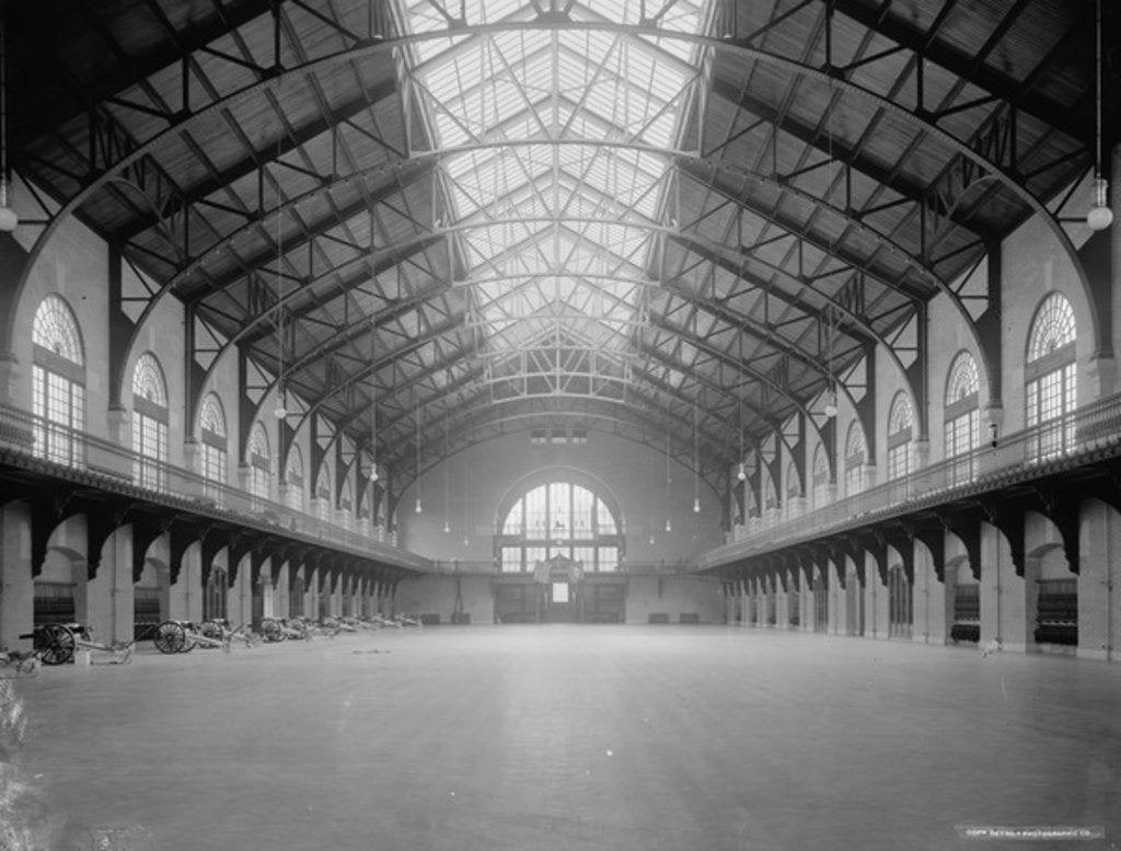 Detail of Interior of Armory, U.S. Naval Academy, Annapolis, Maryland, c.1900-06 by Detroit Publishing Co.