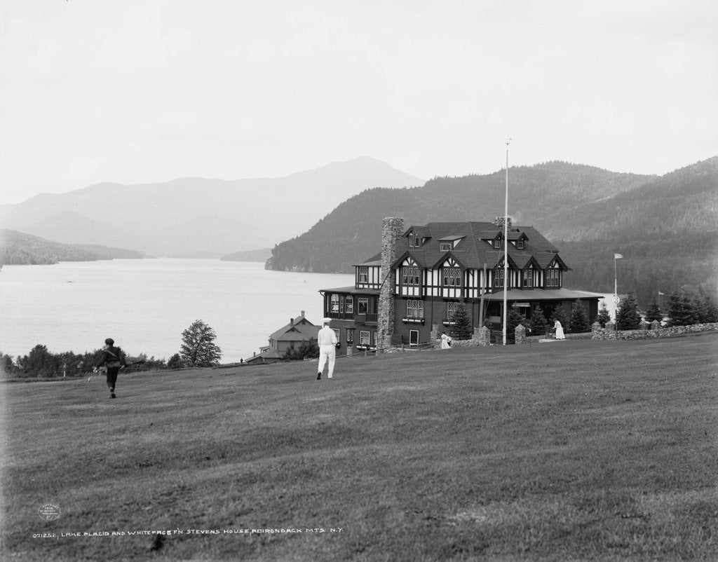 Detail of Lake Placid and Whiteface Mountain from Stevens House, Adirondack Mountains, N.Y., c.1909 by Detroit Publishing Co.