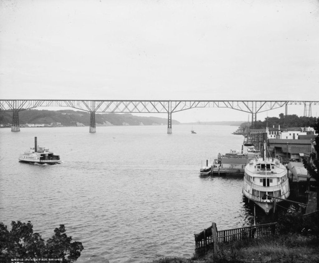 Detail of Pokeepsie Bridge, New York, c.1880-97 by Detroit Publishing Co.