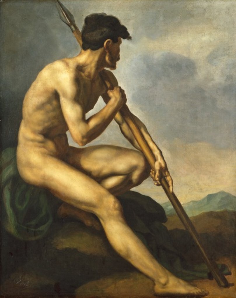 Detail of Nude Warrior with a Spear, c.1816 by Theodore Gericault