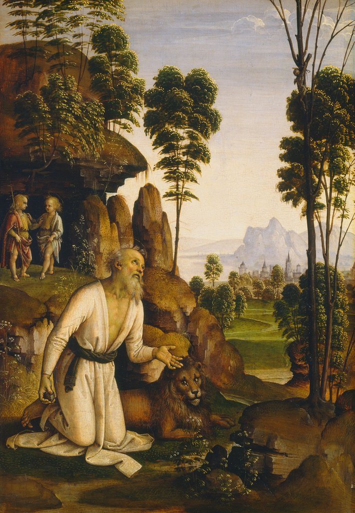 Detail of Saint Jerome in the Wilderness, c.1490-1500 by Pietro Perugino