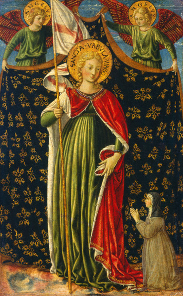 Detail of Saint Ursula with Two Angels and Donor, c.1455-60 by Benozzo di Lese di Sandro Gozzoli