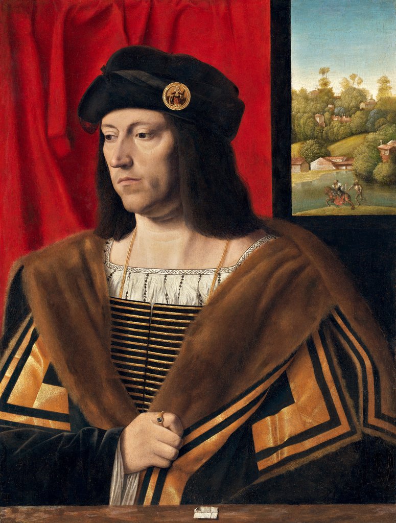 Detail of Portrait of a Gentleman, c.1520 by Veneto Bartolomeo