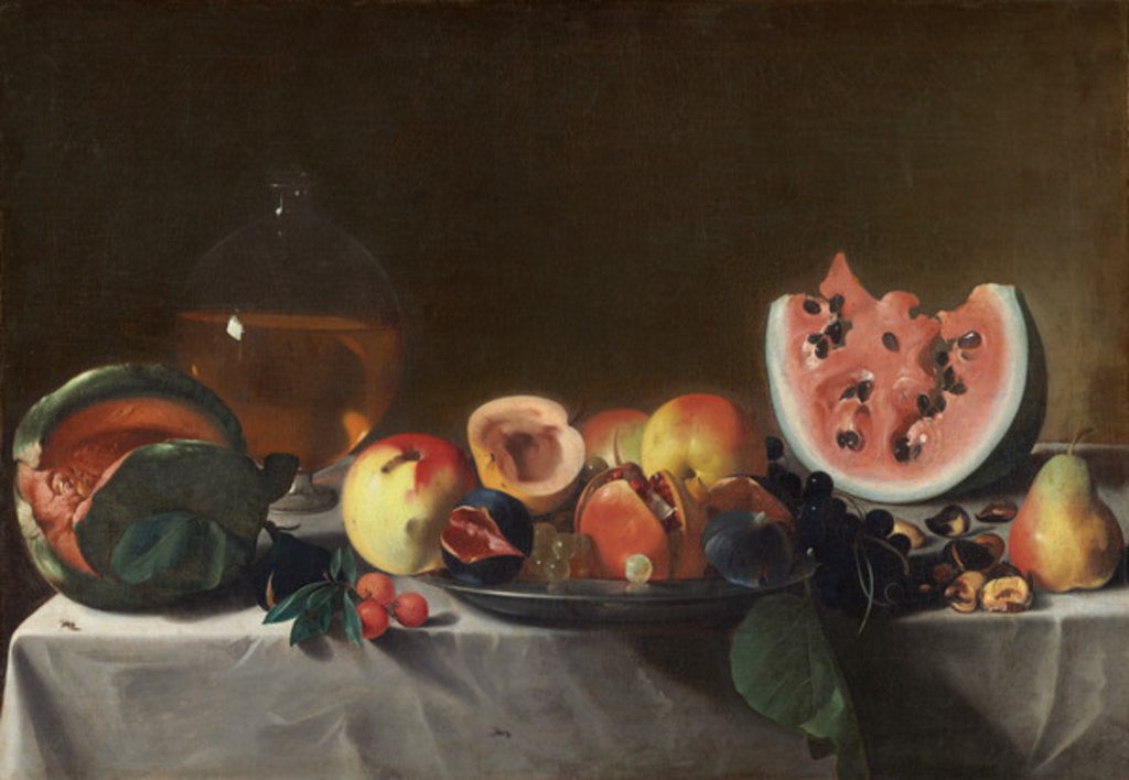 Detail of Still Life with Fruit and Carafe, c.1610/1620 by Pensionante de Saraceni