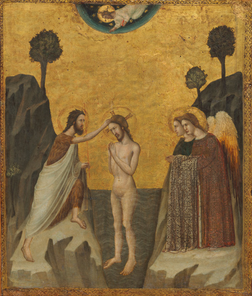 Detail of The Baptism of Christ, c.1330/1340 by Master of the Life of Saint John the Baptist