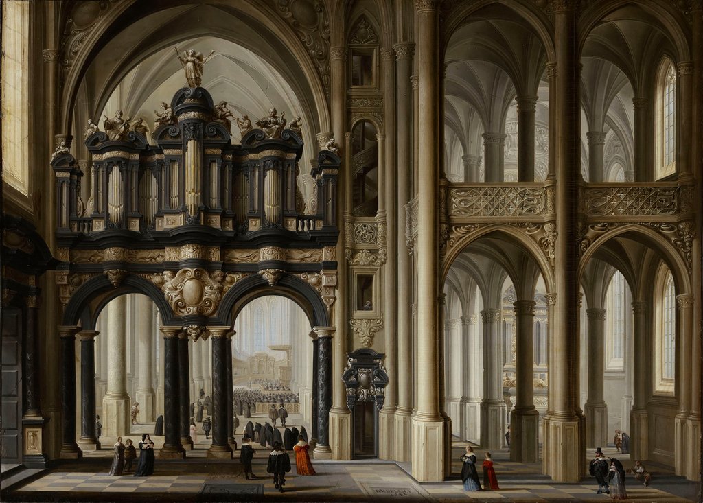Detail of A Church Interior, 1642 by Dirck van Delen