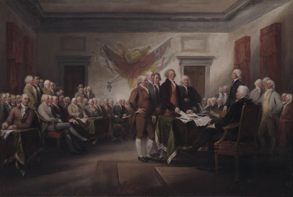 Detail of The Declaration of Independence, July 4, 1776, 1817 by John Trumbull