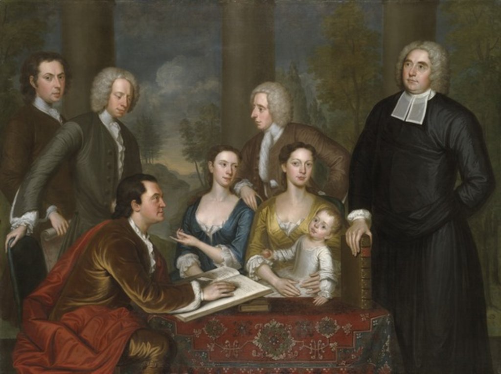 Detail of The Bermuda Group, Dean Berkeley and his Entourage, 1728, reworked 1739 by John Smibert