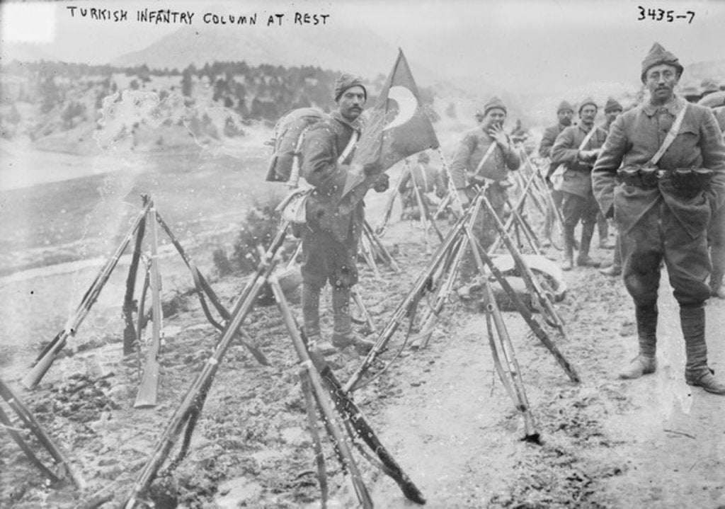 Detail of Turkish Infantry Column at rest, c.1914-15 by Photographer Turkish