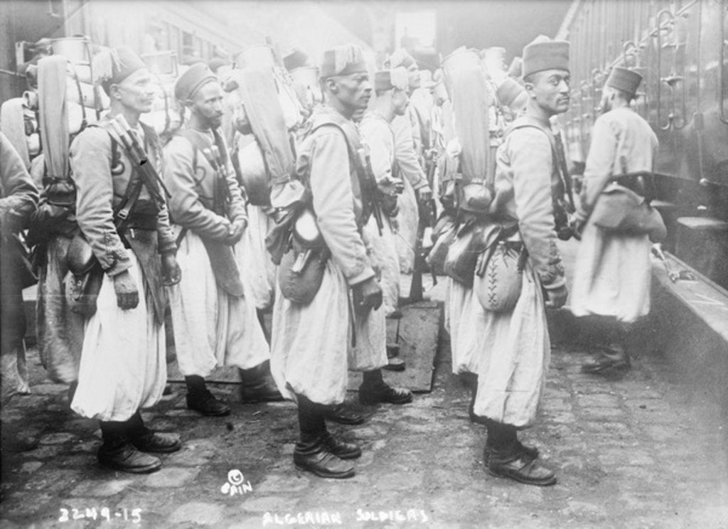 Detail of Algerian soldiers, 1914-15 by French Photographer
