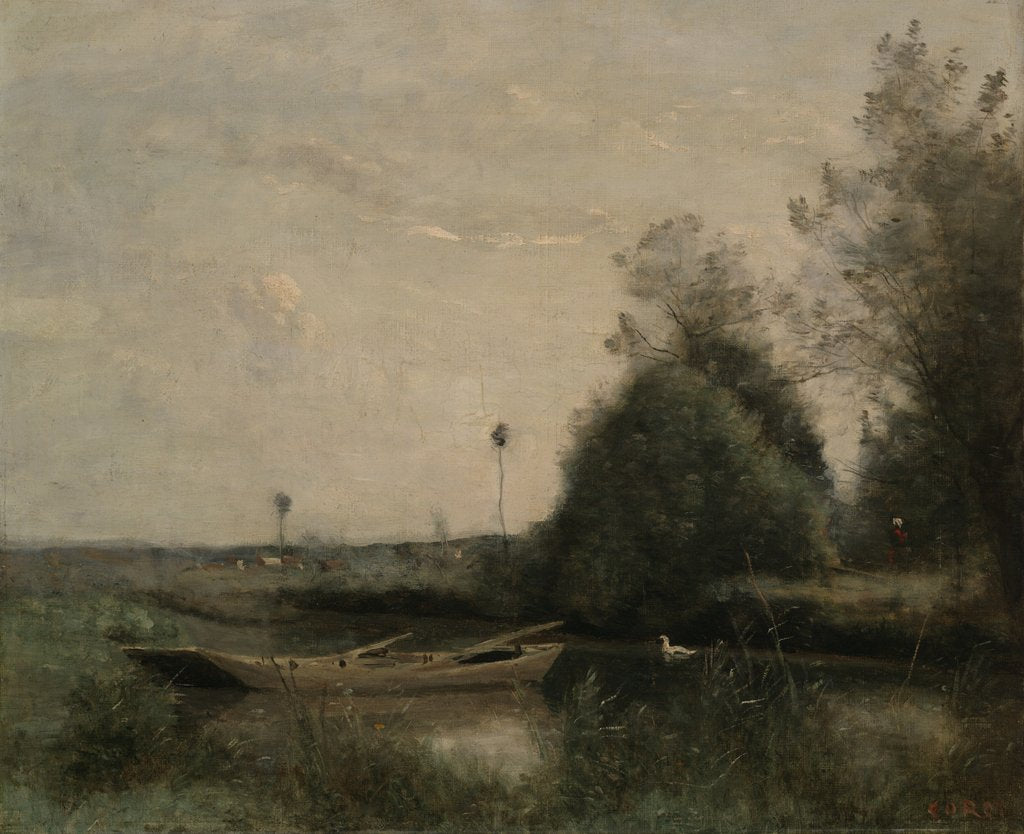 Detail of A Pond in Mortain, c.1860-70 by Jean Baptiste Camille Corot