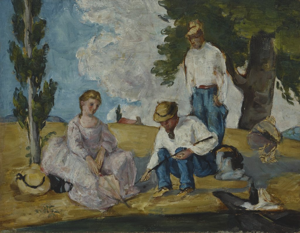 Detail of Picnic on a Riverbank, 1873-74 by Paul Cezanne