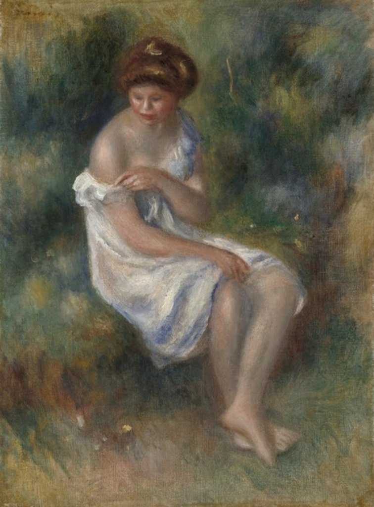 Detail of The Bather, c.1900 by Pierre Auguste Renoir