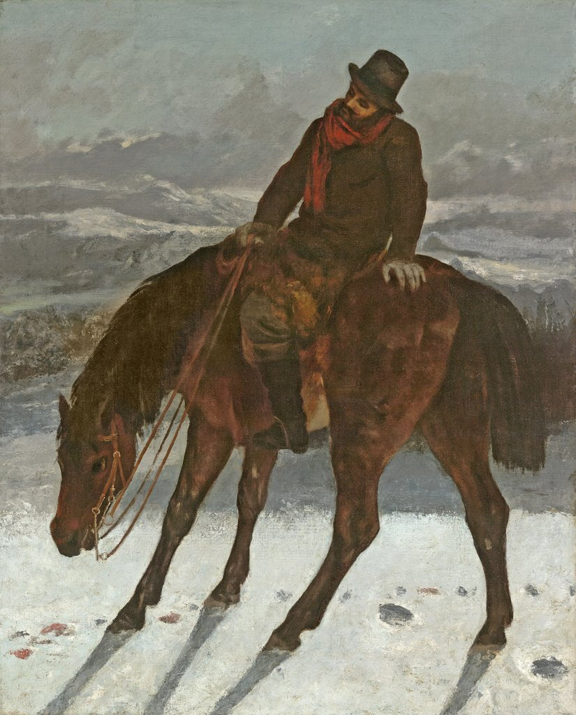 Detail of Hunter on Horseback, c.1864 by Gustave Courbet