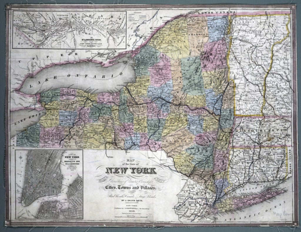 Detail of Map of the state of New York, 1850 by Anonymous