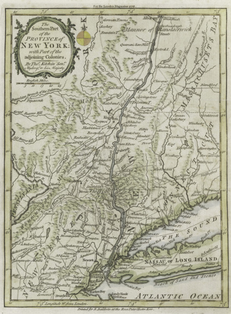 Detail of The southern part of the Province of New York, with part of the adjoining colonies, 1778 by Anonymous