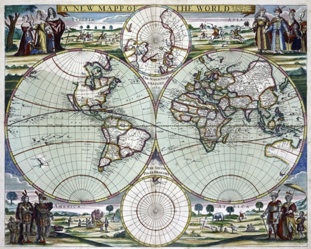 Detail of A new map of the world, c.1702 by Samuel Thornton