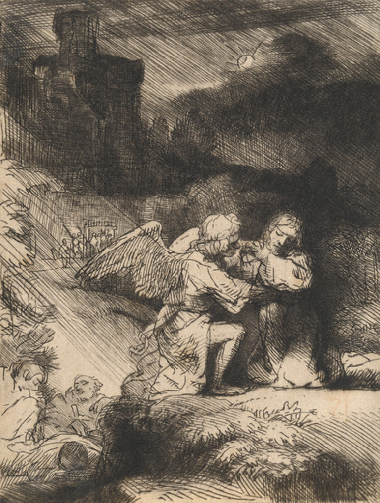 Detail of The Agony in the garden, c.1657 by Rembrandt Harmensz. van Rijn