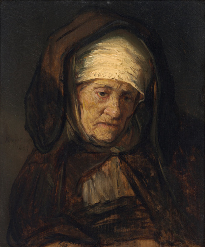 Detail of Head of an Aged Woman, 1655-60 by Rembrandt Harmensz. van Rijn