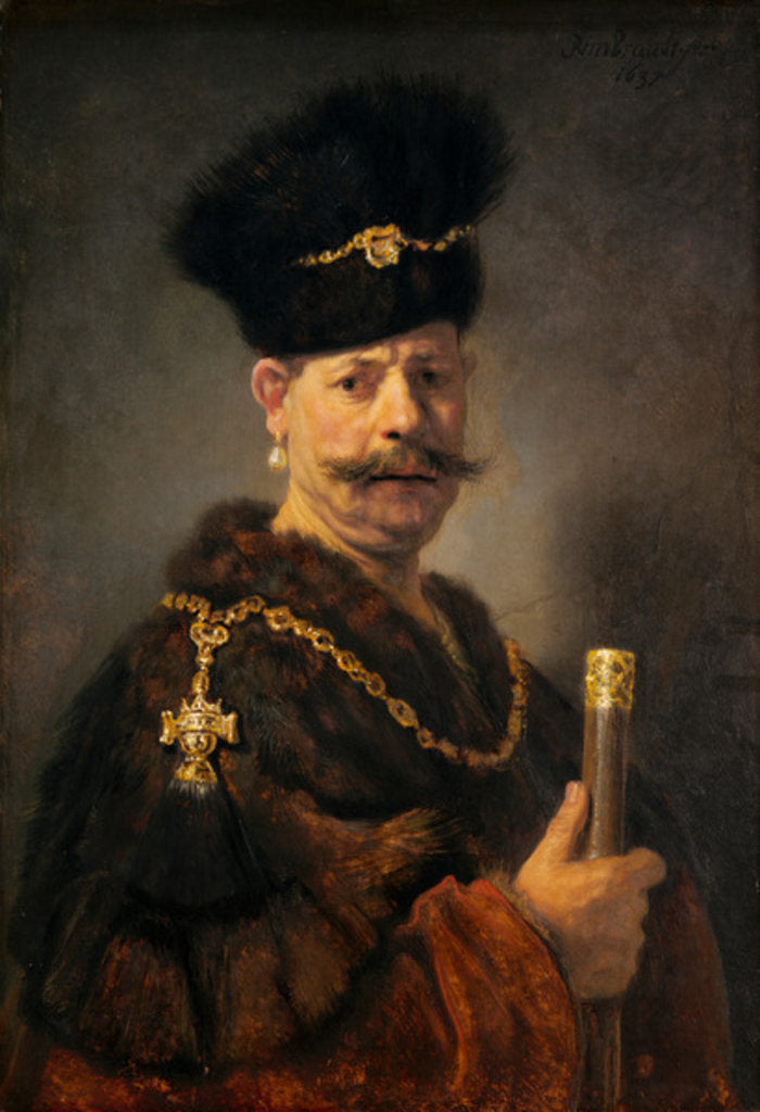 Detail of A Polish Nobleman, 1637 by Rembrandt Harmensz. van Rijn