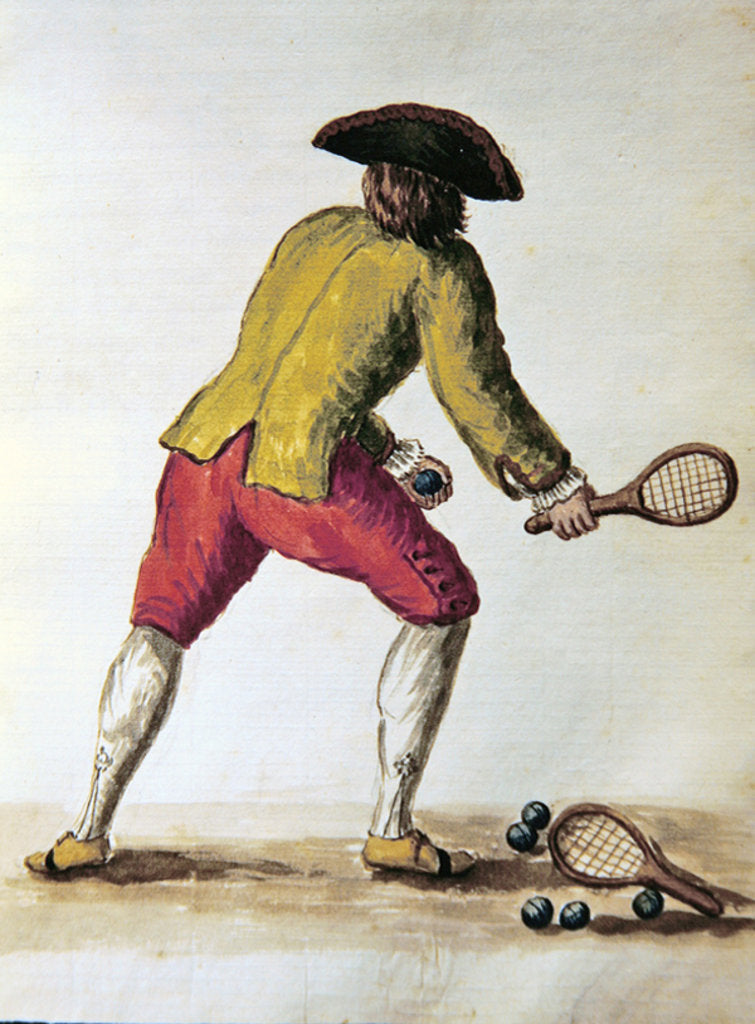 Detail of Nobleman playing racquets by Jan van Grevenbroeck