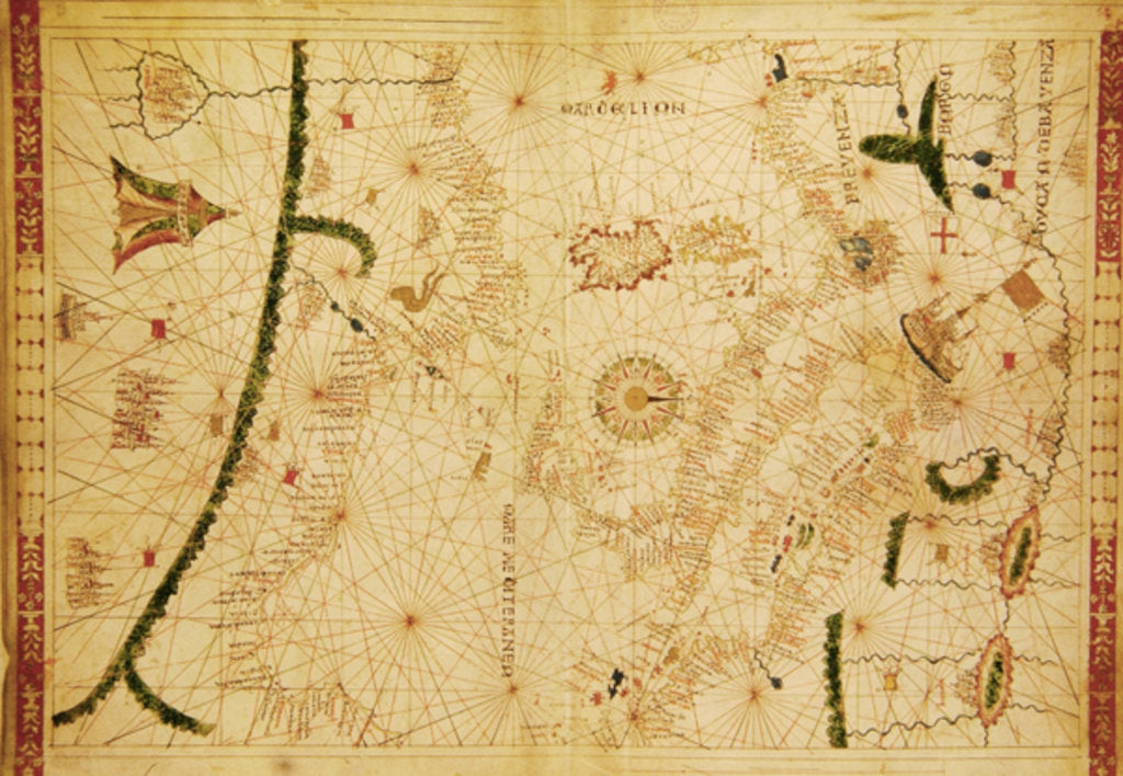 Detail of The Central Mediterranean by Giovanni Xenodocus da Corfu