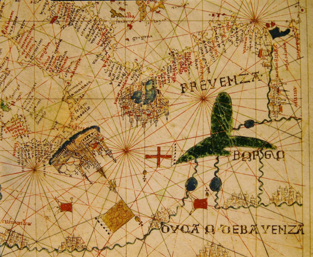 Detail of Provence and Northern Italy by Giovanni Xenodocus da Corfu