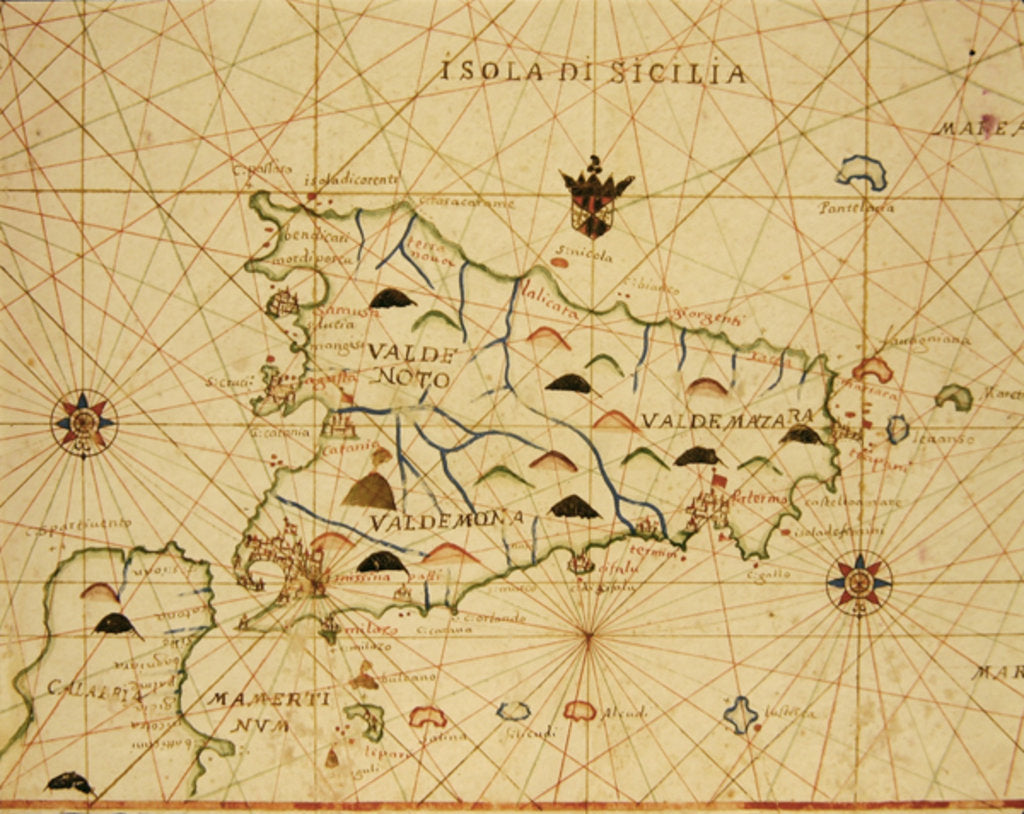 Detail of Sicily and the Straits of Messina by Italian School