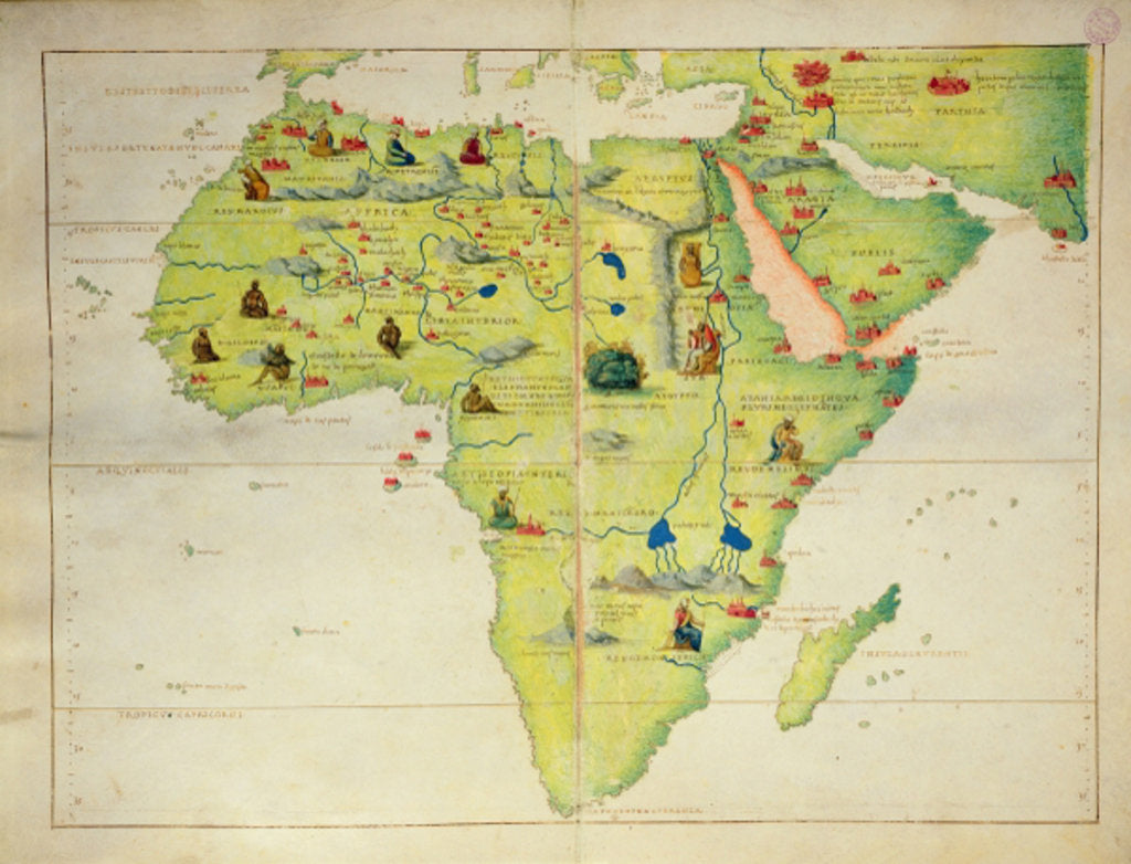 Detail of The Continent of Africa, from an Atlas of the World in 33 Maps, Venice, 1st September 1553 by Battista Agnese