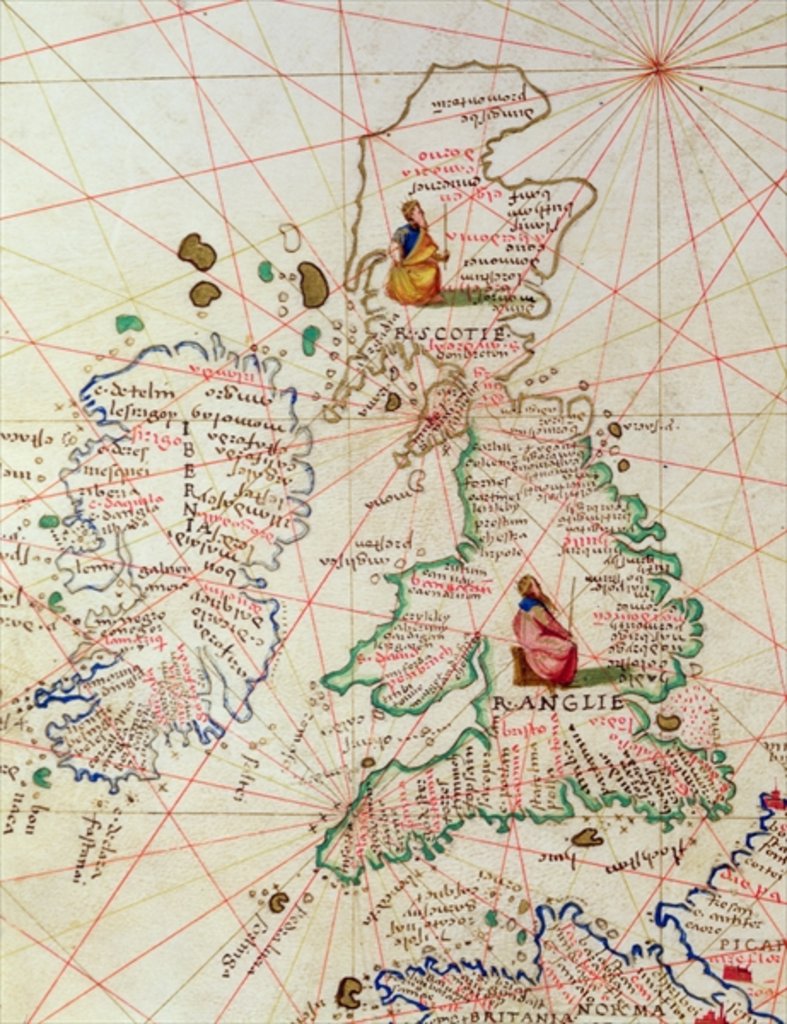 Detail of The Kingdoms of England and Scotland by Battista Agnese