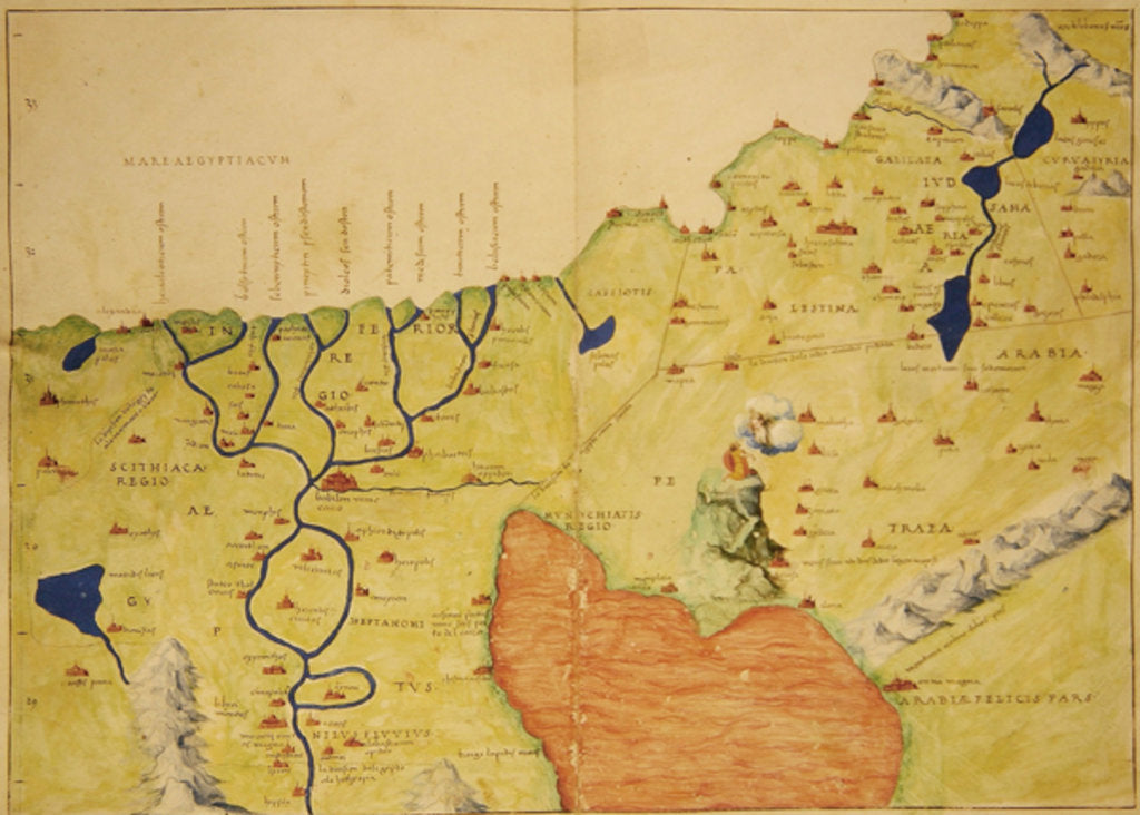 Detail of The Middle East, from an Atlas of the World in 33 Maps, Venice, 1st September 1553 by Battista Agnese