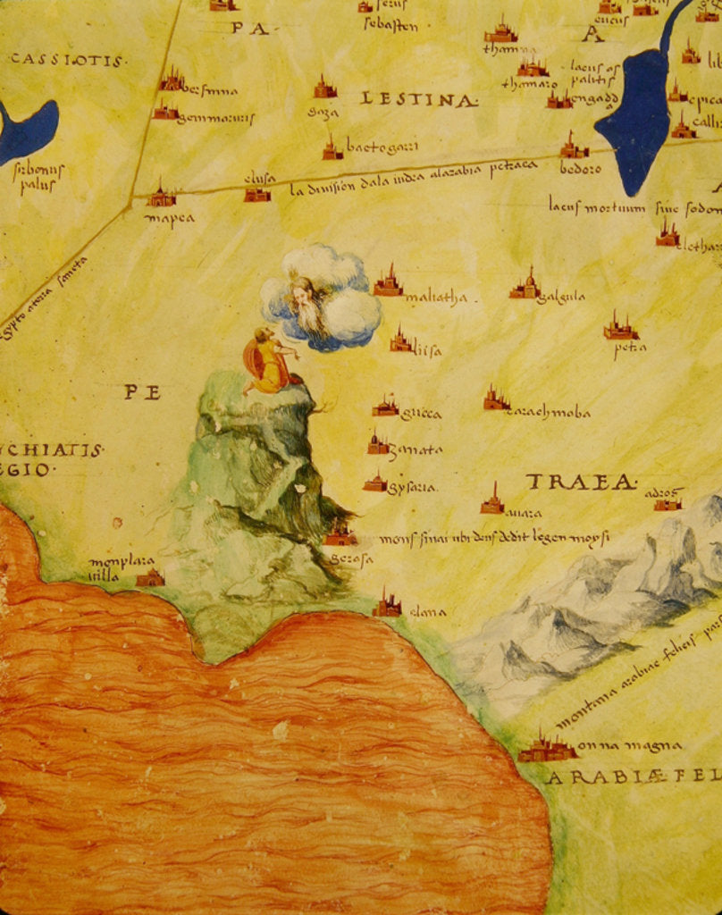Detail of Mount Sinai and the Red Sea by Battista Agnese