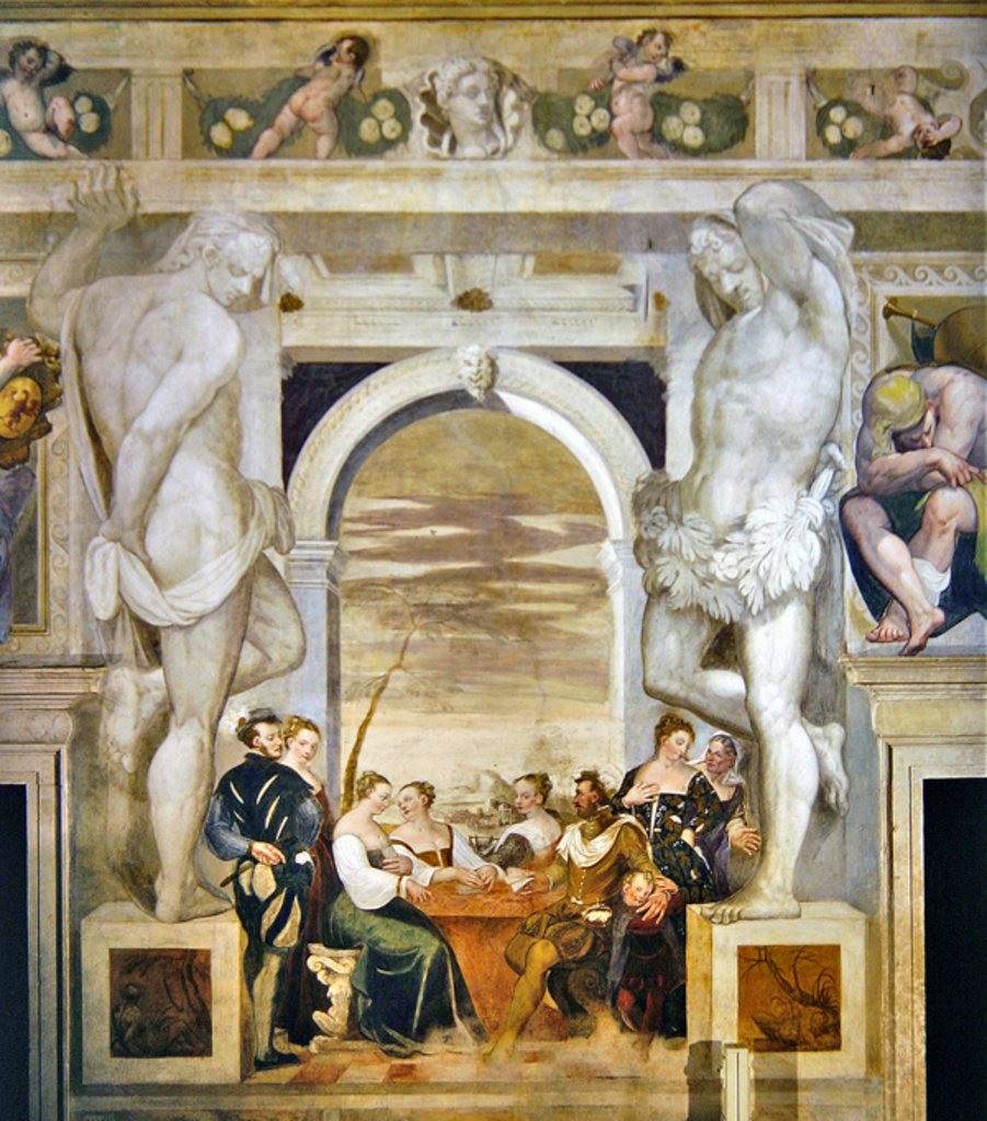 Detail of The Game of Cards by Giovanni Antonio Fasolo