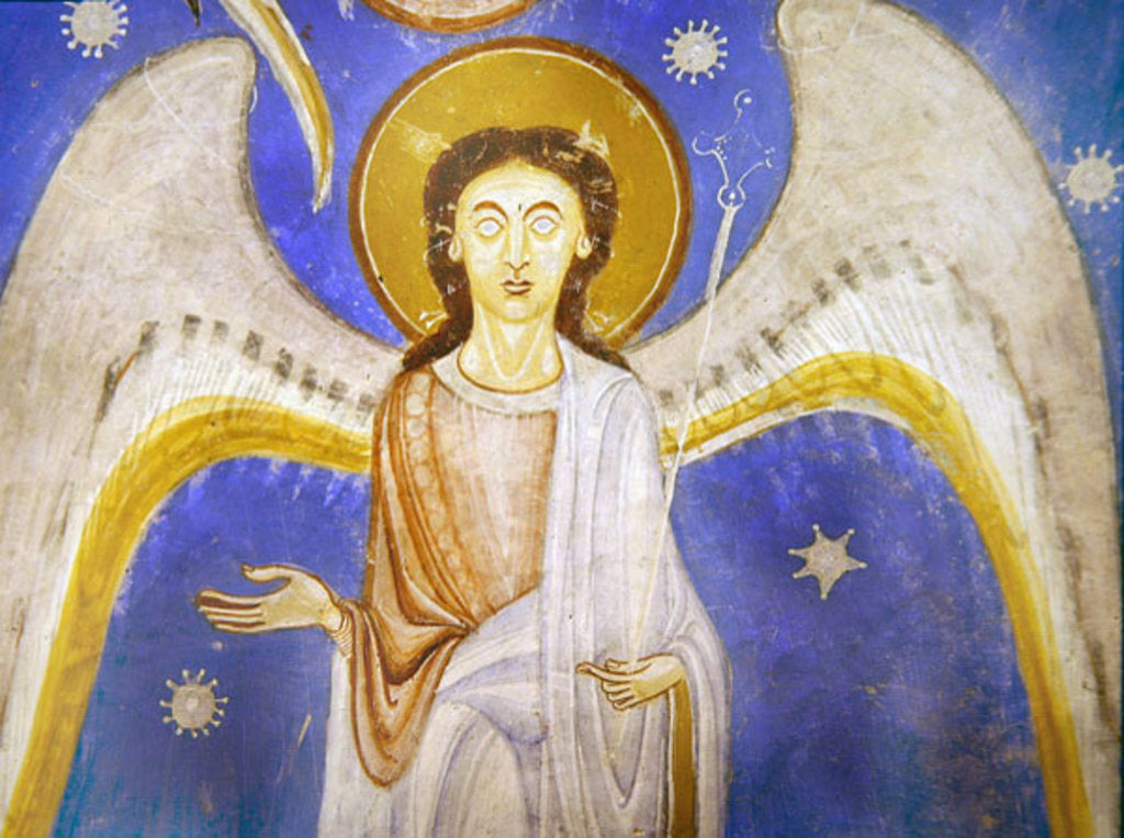 Detail of Angel from the West wall by Anonymous