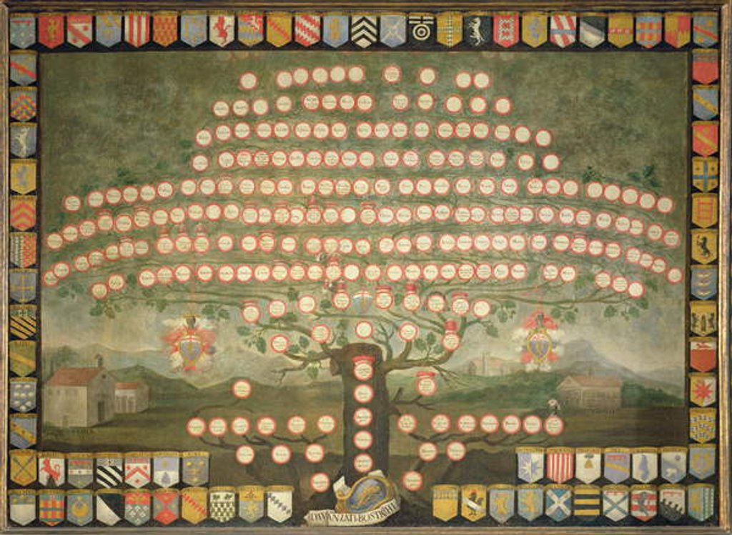 Detail of Family tree of the Davanzati family by Italian School
