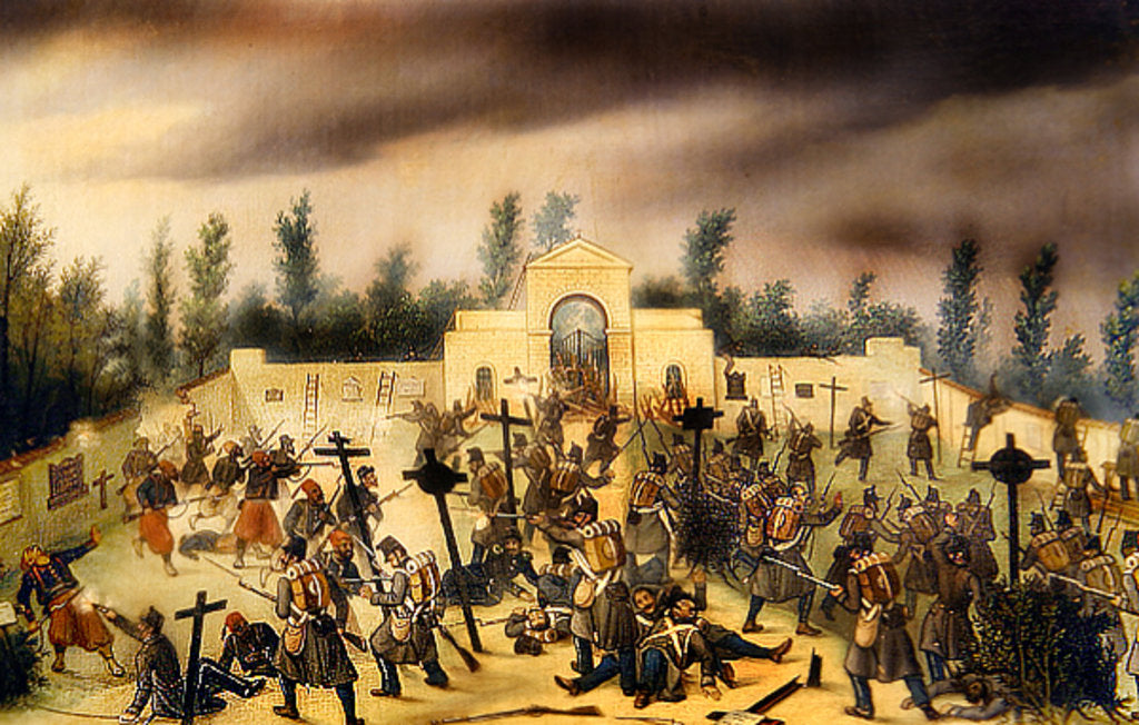 Detail of Scene from the Battle of Solferino: Fighting in the Cemetery by Antonio Spandri