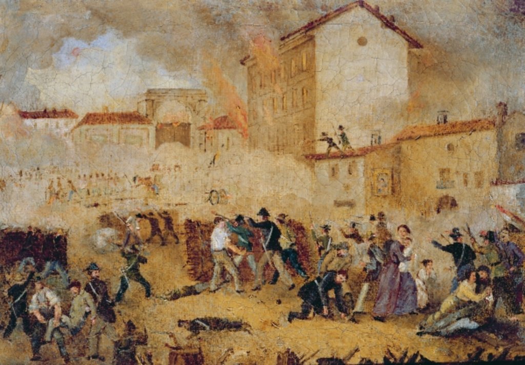 Detail of Fighting at Porta Tosa during the Five Days of Milan by Italian School