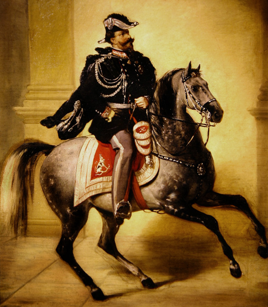 Detail of Equestrian Portrait of Victor Emmanuel II of Italy by Angelo Inganni