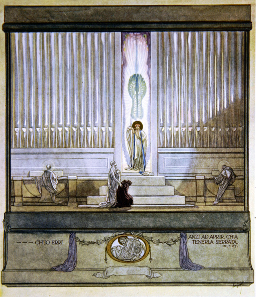 Detail of Illustration from Dante's 'Divine Comedy', Purgatory, Canto IX: 127, 1921 by Franz von Bayros