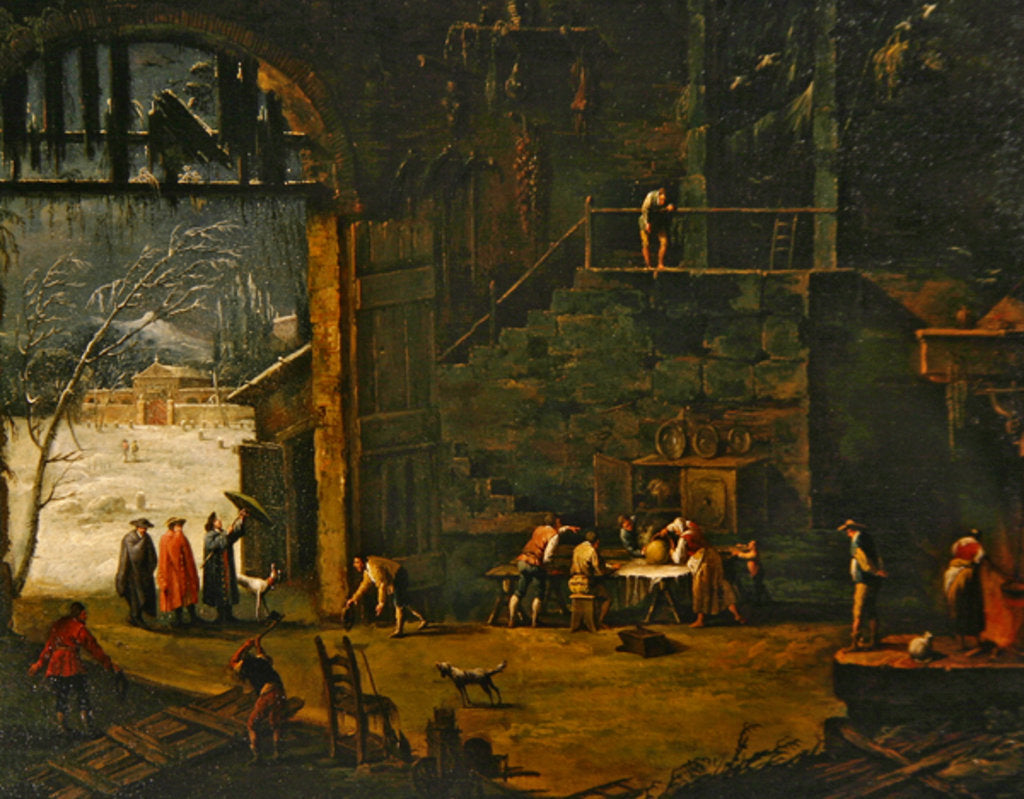 Detail of The Seasons - Winter by Antonio Diziani