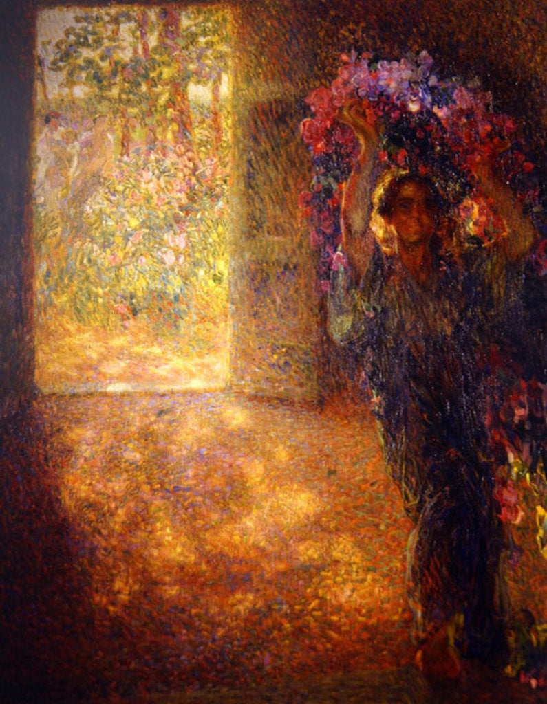 Detail of The Blossoming House, c.1910 by Plinio Nomellini