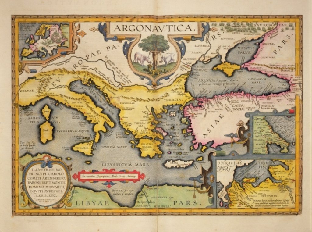 Detail of Map of the Voyage of the Argonauts by Abraham Ortelius